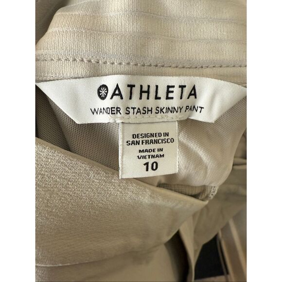 Athleta Wander Stash Skinny Pant Women’s Size 10 Beige Khaki Travel Hiking Activ - Picture 3 of 4